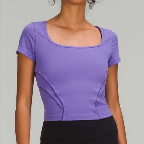 Lululemon Square Neck Mesh and Nulu Yoga T-Shirt - Picture 3 of 10